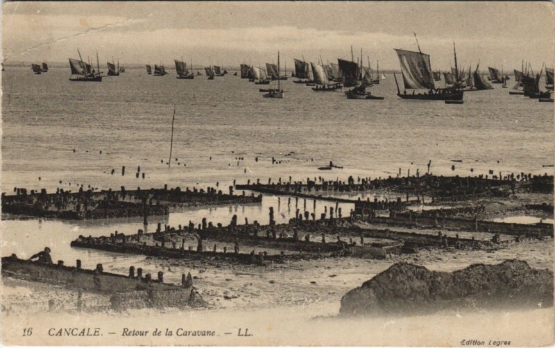 Carte postale ancienne Cancale Retour de la Caravane à Cancale