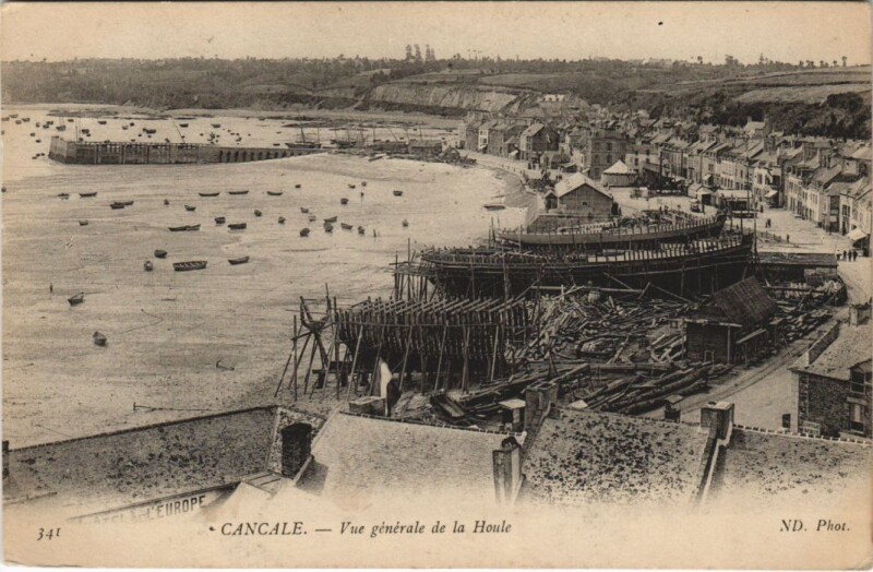 Carte postale ancienne Cancale vue generale de la Houle à Cancale
