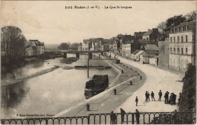 Carte postale ancienne Redon - Le Quai Saint-Jacques à Redon