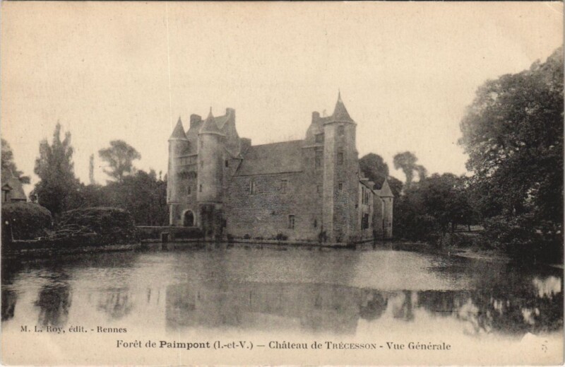Carte postale ancienne Paimpont Chateau de Trecesson à Paimpont