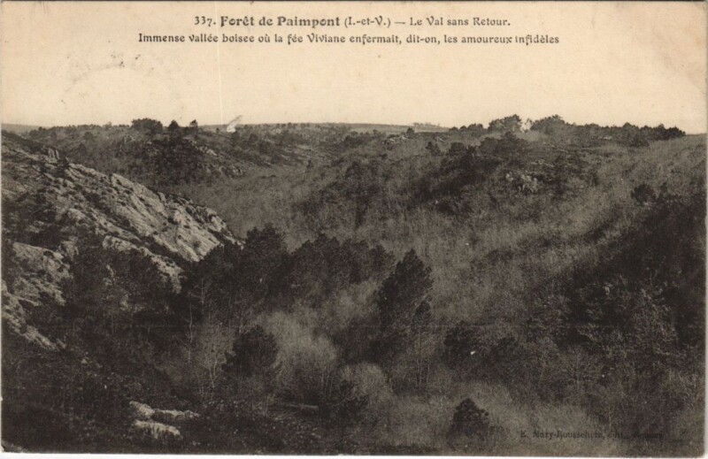 Carte postale ancienne Paimpont Le val sans Retour à Paimpont