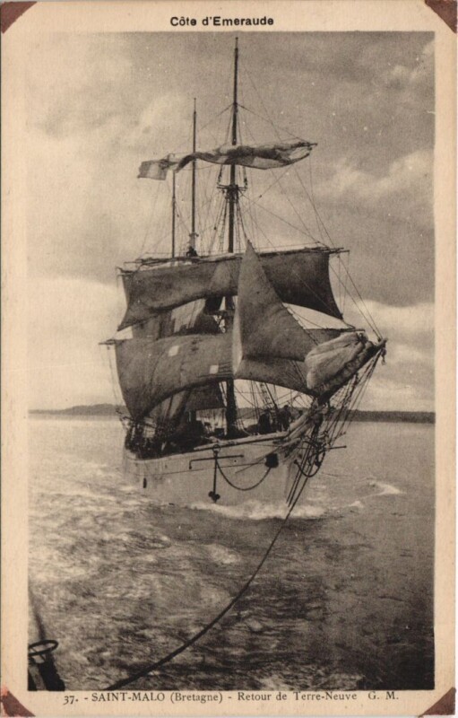 Carte postale ancienne Saint Malo Retur de Terre Neuve à Saint-Malo
