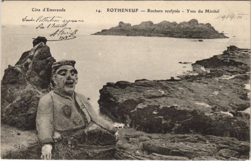 Carte postale ancienne Rotheneuf Les Rochers sculptes