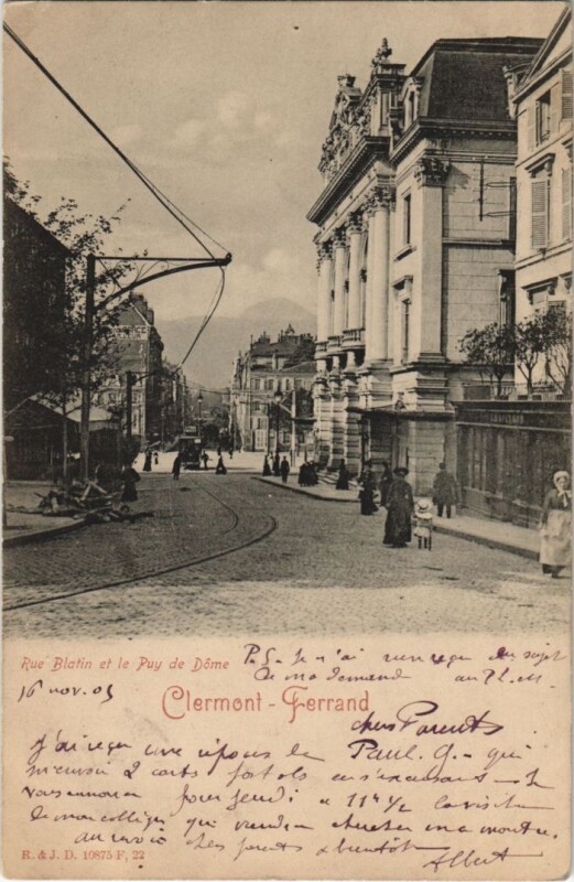 Carte postale ancienne Clermont Ferrand Rue Blatin à Clermont-Ferrand