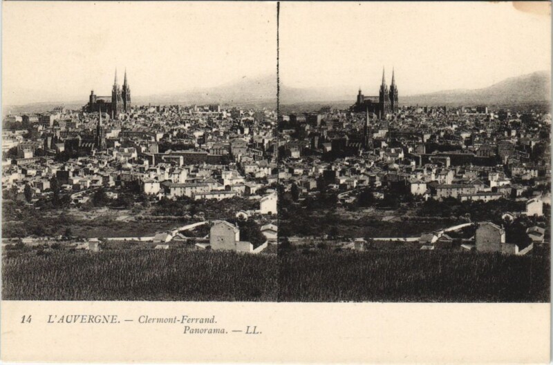 Carte postale ancienne Clermont Ferrand panorama à Clermont-Ferrand