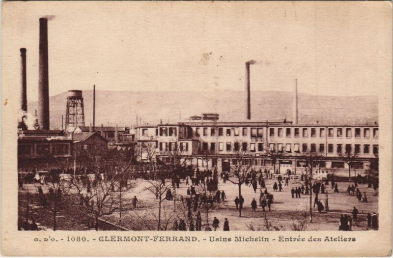 Carte postale ancienne Clermont Ferrand Usine Michelin ,entree des Ateliers à Clermont-Ferrand