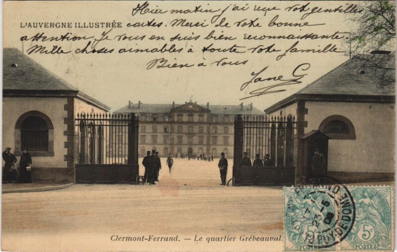Carte postale ancienne Clermont Ferrand Quartier Gribeauval à Clermont-Ferrand