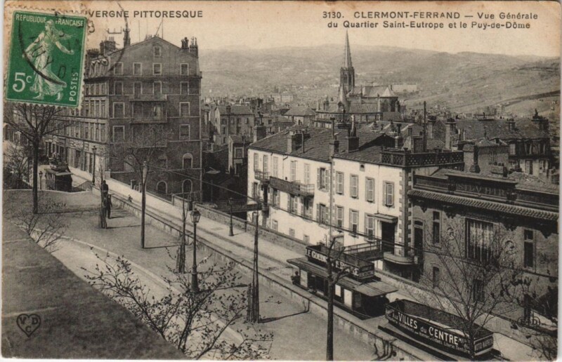 Carte postale ancienne Clermont Ferrand vue generale du Quartier Saint-Eutrope à Clermont-Ferrand