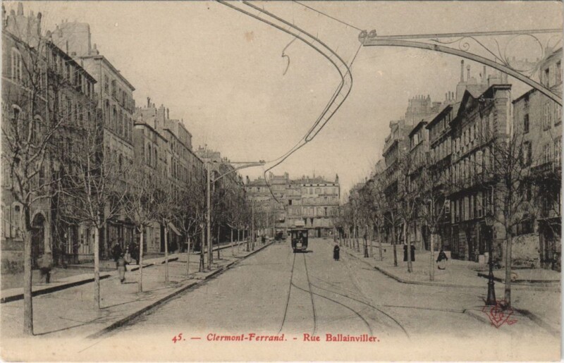 Carte postale ancienne Clermont Ferrand Rue Ballainviller à Clermont-Ferrand