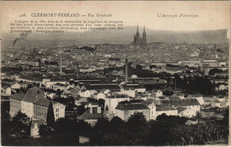 Carte postale ancienne Clermont Ferrand vue generale à Clermont-Ferrand