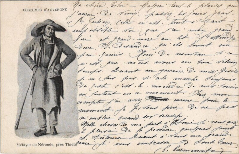Carte postale ancienne Thiers Metayer de Neronde à Thiers