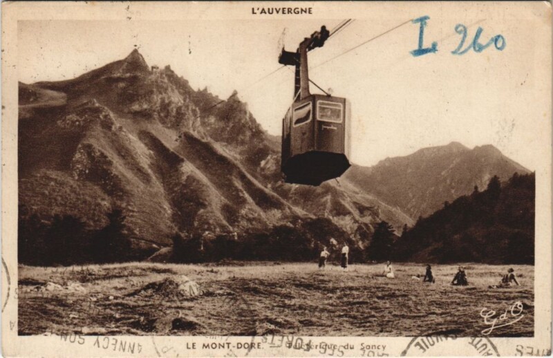 Carte postale ancienne Le Mont Dore Teleferique à Mont-Dore