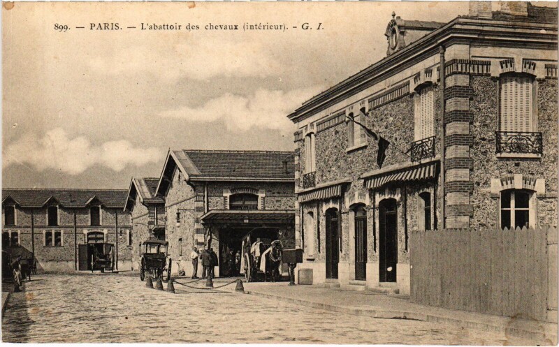 Carte postale ancienne Paris Abbatoir des Chevaux