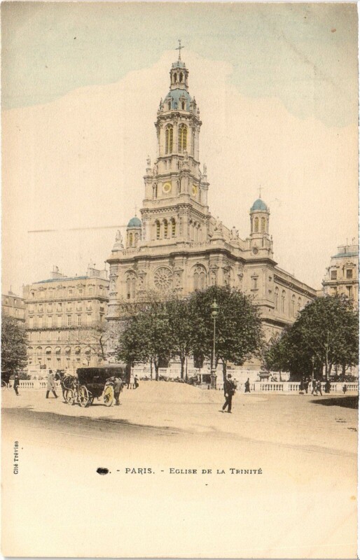 Carte postale ancienne Paris 9e Eglise de la Trinite Tinted à Paris 9e