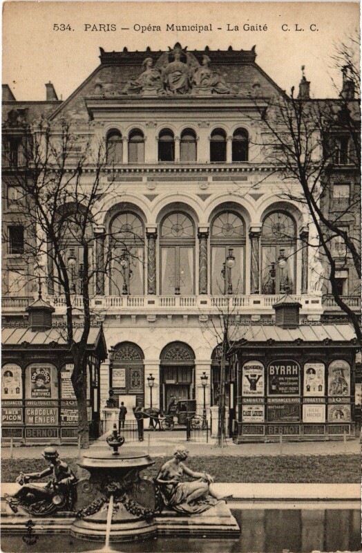 Carte postale ancienne Paris Opera Minicipal La Gaite