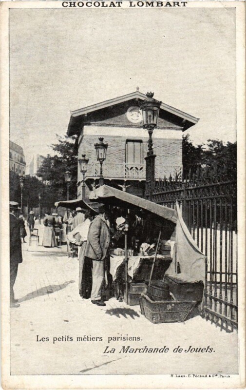 Carte postale ancienne Les petits métiers parisiens - La Marchande de Jouets à Paris 19e
