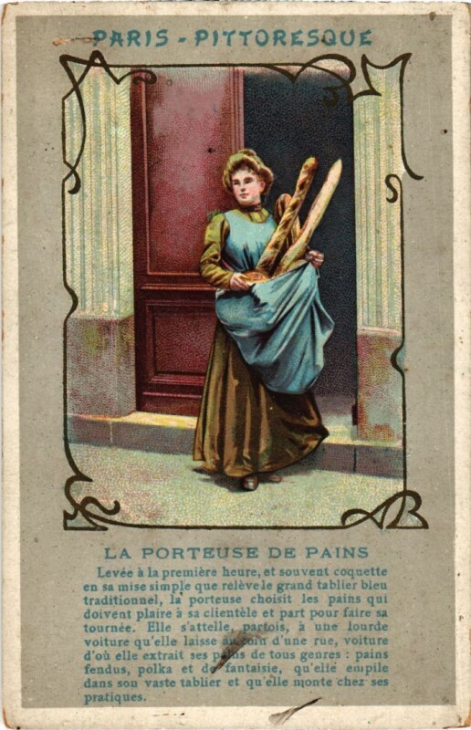 Carte postale ancienne Paris Petits Metiers Porteuse de pain