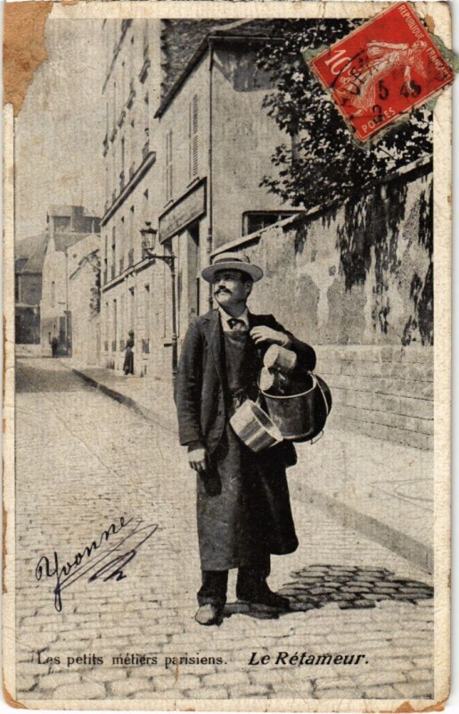 Carte postale ancienne Paris Petits Metiers Le Retameur