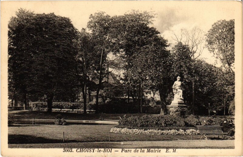 Carte postale ancienne Choisy le Roi Parc de la Mairie France à Choisy-le-Roi