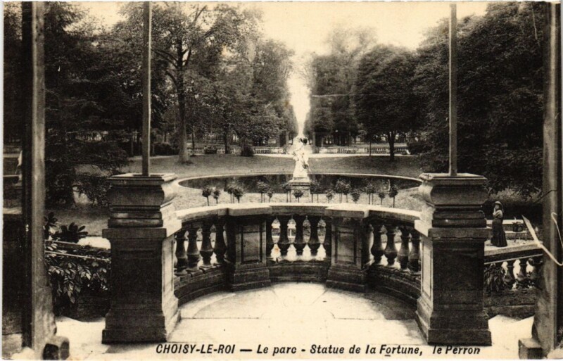 Carte postale ancienne Choisy le Roi Le parc-Statue de la Fortune,le Perron France à Choisy-le-Roi