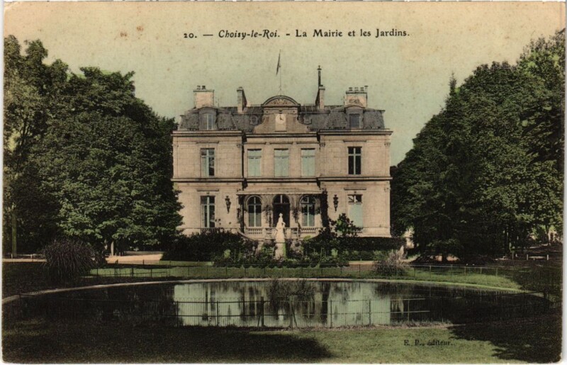 Carte postale ancienne Choisy le Roi La Mairie et les Jardins France à Choisy-le-Roi