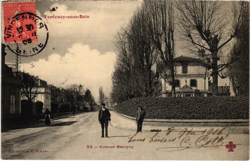 Carte postale ancienne Fontenay sous Bois Avenue Marigny France à Fontenay-sous-Bois