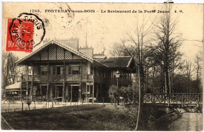 Carte postale ancienne Le Restaurant de la Porte Jaune à Paris
