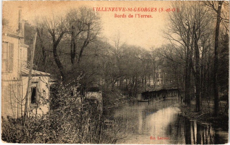 Carte postale ancienne Villeneuve St.Georges Bords de l'Yerre France