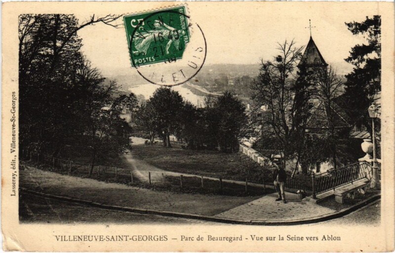 Carte postale ancienne Villeneuve St.Georges Parc de Beauregard France