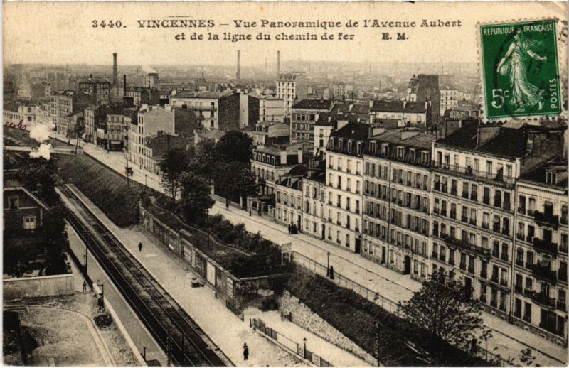 Carte postale ancienne Vincennes Vue Panoramique de l'Avenue Aubert France à Vincennes