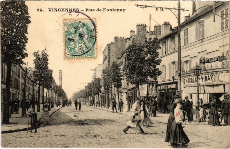 Carte postale ancienne Vincennes Rue de Fontenay France à Vincennes