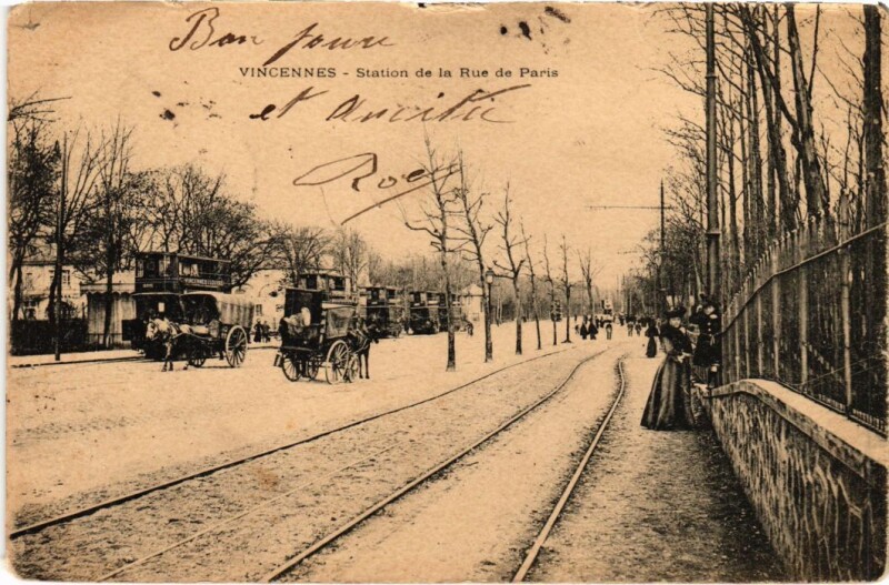 Carte postale ancienne Vincennes Station de la Rue de Paris France à Vincennes