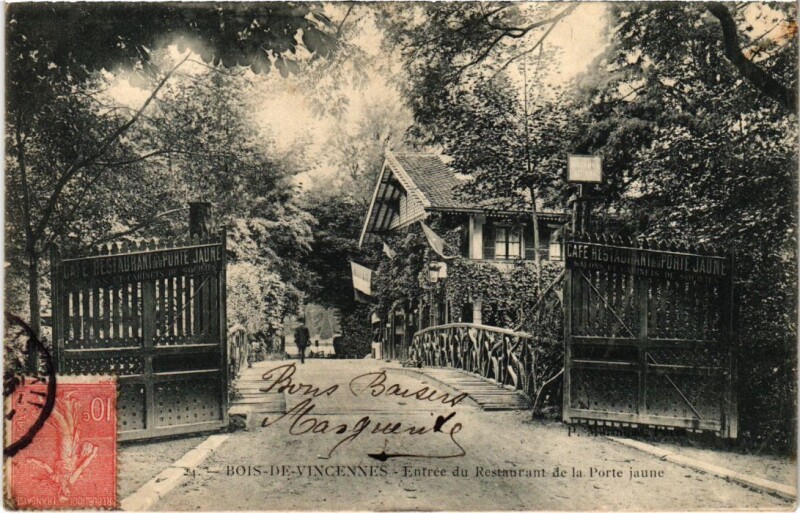 Carte postale ancienne Bois de Vincennes - Restaurant de la Porte Jaune à Paris