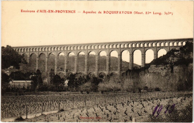 Carte postale ancienne Aix-en-Provence Environs - Aqueduc de Roquefavour à Aix-en-Provence