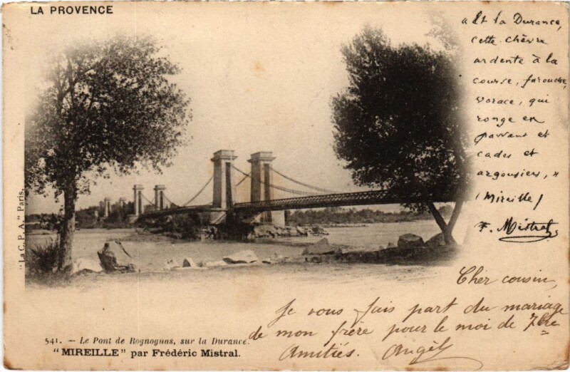 Carte postale ancienne Rognonas Le Pont de Rognonas sur la Durance à Rognonas