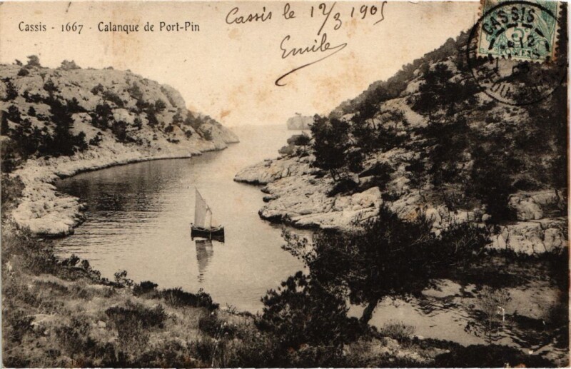 Carte postale ancienne Cassis Calanque de Port-Pin à Cassis