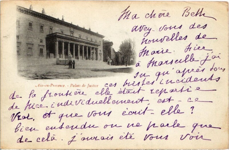 Carte postale ancienne Aix-en-Provence Palais de Justice à Aix-en-Provence