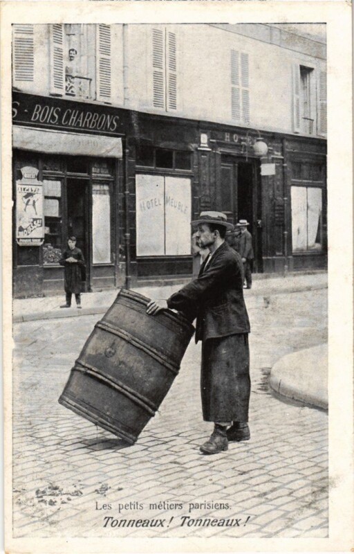 Carte postale ancienne Tonneaux ! Tonneaux !