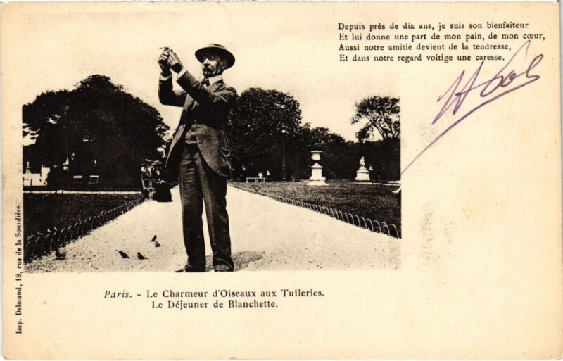 Carte postale ancienne Paris Petits Metiers Le charmeur d'oiseaux