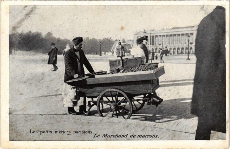 Carte postale ancienne Paris Petits Metiers Le Marchand de marrons
