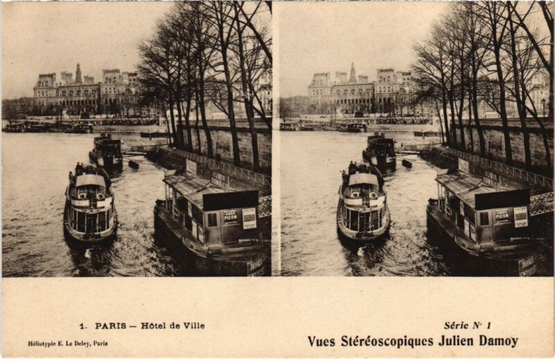 Carte postale ancienne Paris 4e Hotel de Ville Stereo à Paris 4e