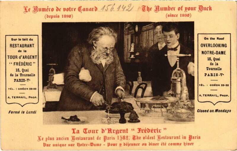 Carte postale ancienne Paris 5e 15, Quai de la Tournelle La Tour d'Argent Frederic à Paris 5e