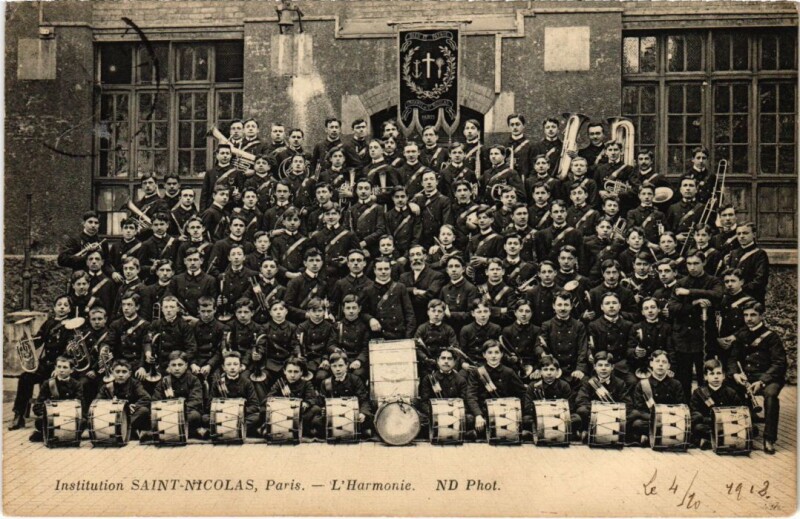 Carte postale ancienne Institution Saint-Nicolas - Harmonie. à Paris 6e