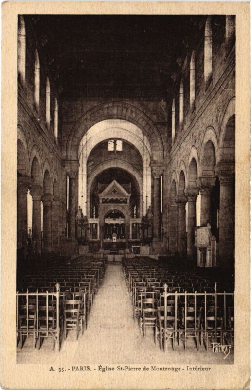 Carte postale ancienne Eglise Saint-Pierre de Montrouge - Intérieur à Paris 14e