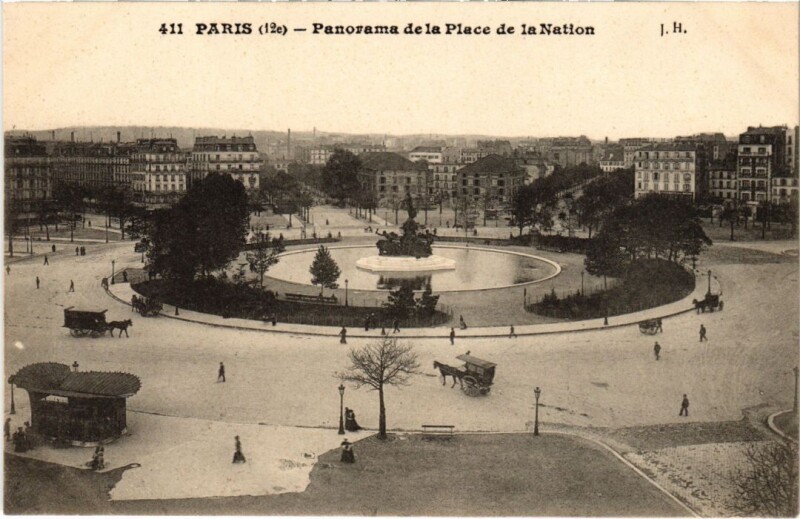 Carte postale ancienne Paris 12e Place de la Nation à Paris 12e