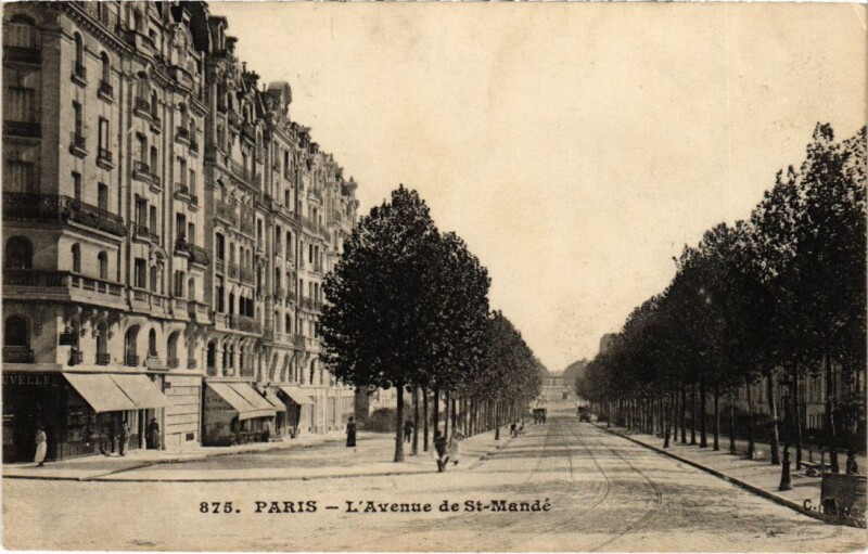 Carte postale ancienne L'Avenue de Saint-Mandé à Paris 12e