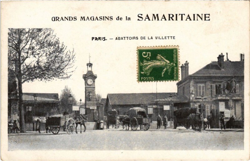 Carte postale ancienne Abattoirs de la Villette à Paris 19e