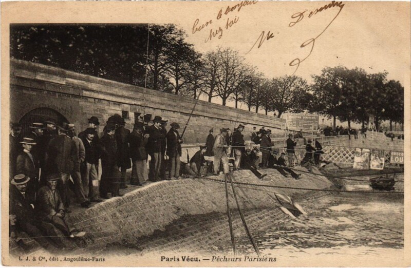 Carte postale ancienne Paris Vecu. Pecheurs