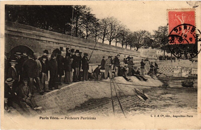 Carte postale ancienne Paris Vecu. Pecheurs