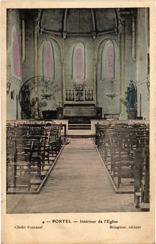 Carte postale ancienne Portel Interieur de l'Eglise